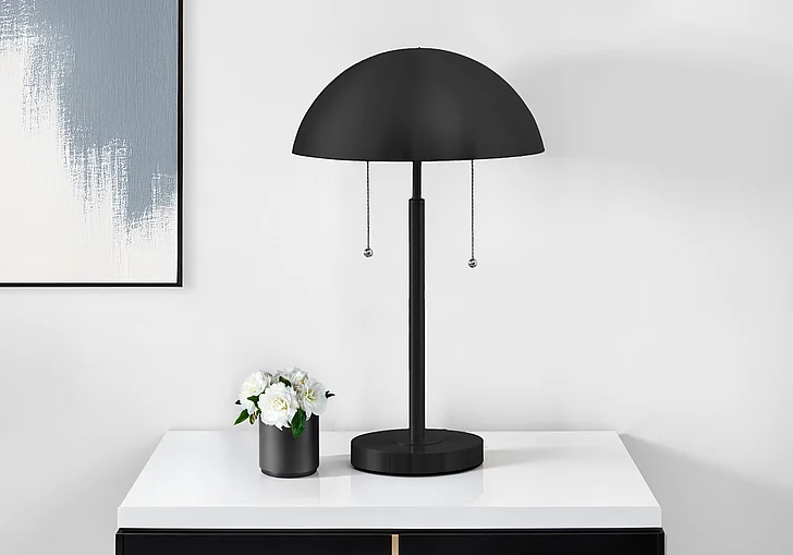 Monarch Specialties Michaela 20"H Table Lamp Black Metal I 9953