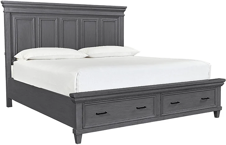 Aspenhome Caraway Queen Storage Bed in Aged Slate