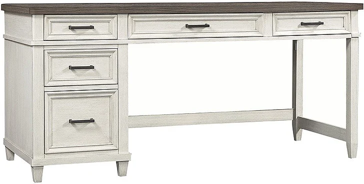Aspenhome Caraway Single Ped Desk in Aged Ivory I248-307-1