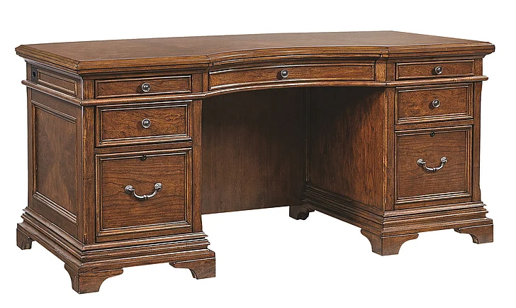 Aspenhome Hawthorne 66" Junior Executive Desk in Brown Cherry I26-303