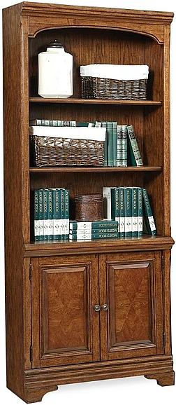 Aspenhome Hawthorne Door Bookcase in Brown Cherry I26-332