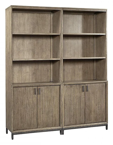 Aspenhome Trellis 2pc Door Bookcase Set in Desert Brown