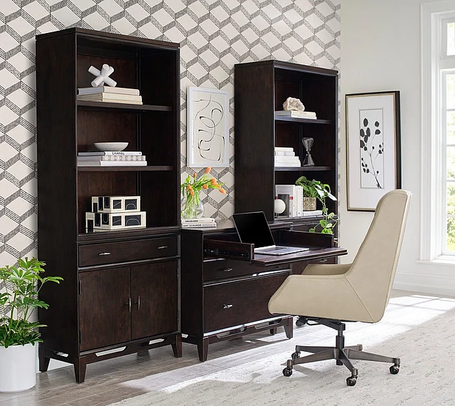 Aspenhome Sutton 3pc Workstation Wall in French Roast