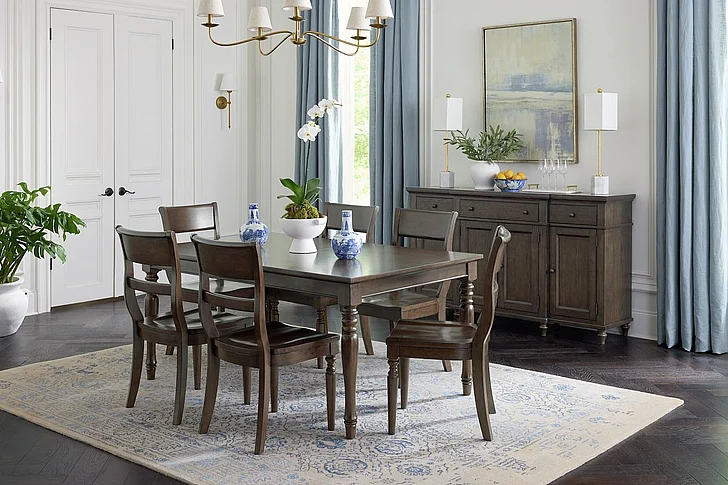 Aspenhome Cambridge 7pc Extendable Dining Room Set in Cracked Pepper