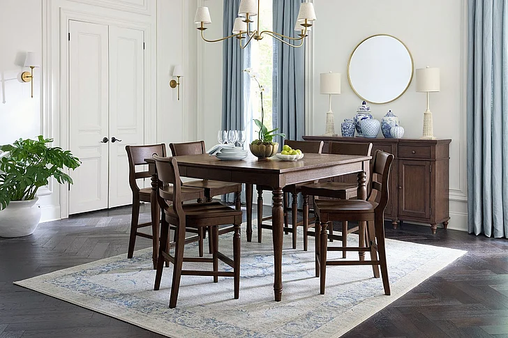 Aspenhome Cambridge 7pc Extendable Counter Height Dining Room Set in Classic Cherry