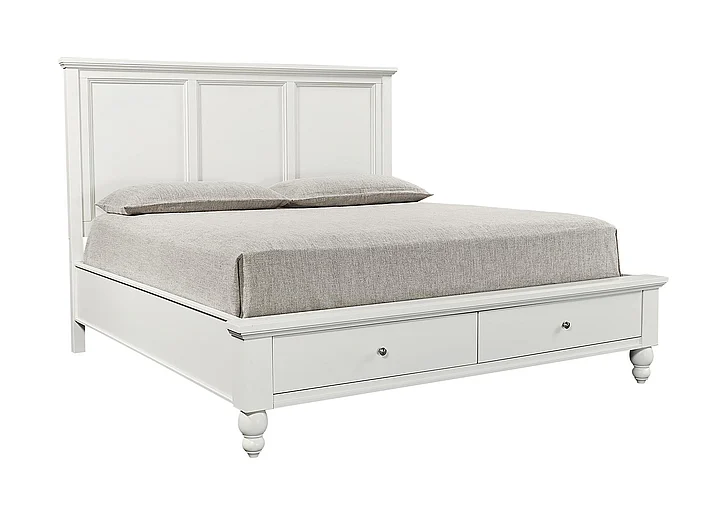 Aspenhome Cambridge Queen Panel Storage Bed in White