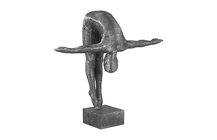 Phillips Collection Bending Large Diver Sculpture in Aluminum ID100686