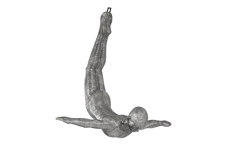 Phillips Collection Large Leaping Diver Wall Sculpture in Aluminum ID100691
