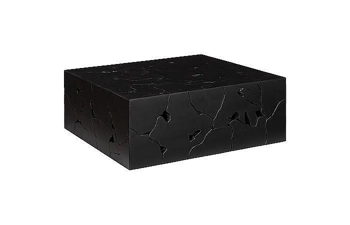 Phillips Collection Teak Slice Square Coffee Table in Black ID112145
