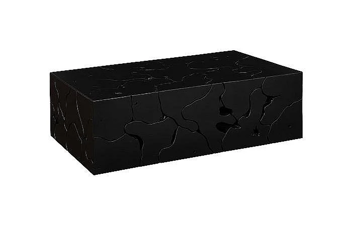 Phillips Collection Teak Slice Rectangle Coffee Table in Black ID112146