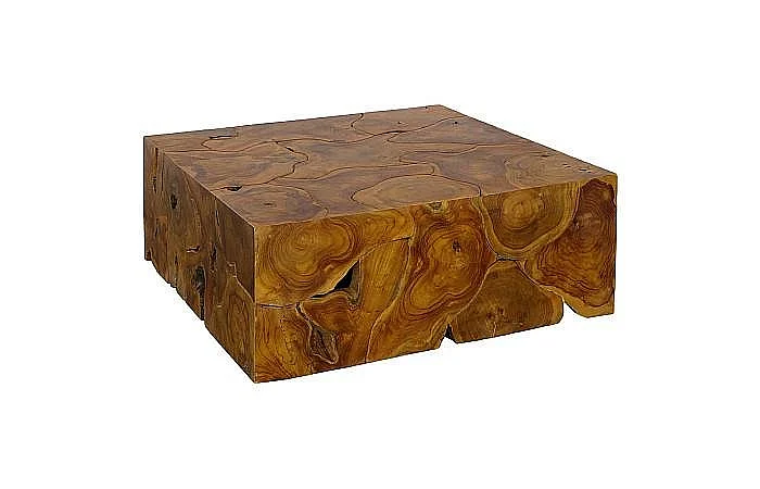 Phillips Collection Teak Slice Square Coffee Table in Warm Teak Red ID113442