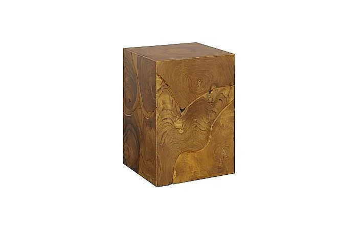 Phillips Collection Teak Slice Square Stool in Warm Teak Red ID113443
