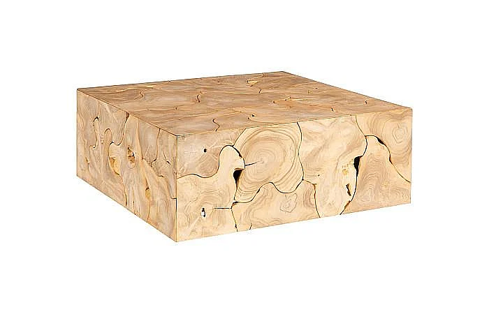 Phillips Collection Teak Slice Square Coffee Table in Bleached ID115179