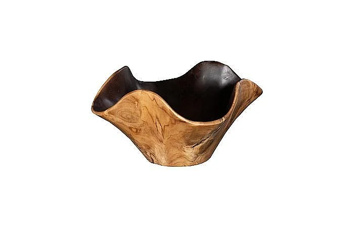 Phillips Collection Teak Wood Bowl in Black And Natural ID115630