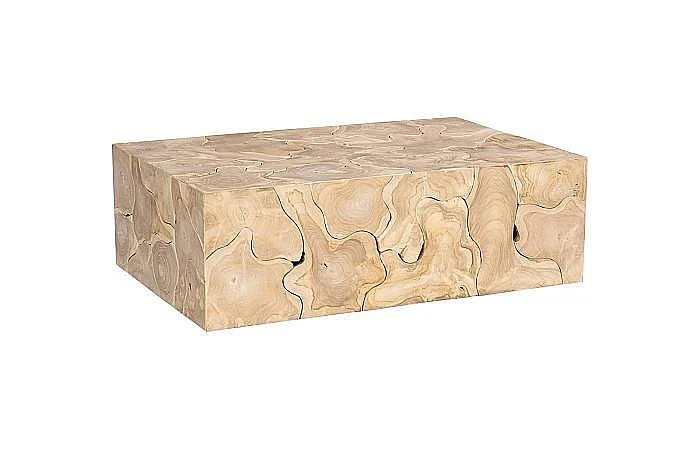 Phillips Collection Teak Slice Rectangle Coffee Table in Bleached ID116319