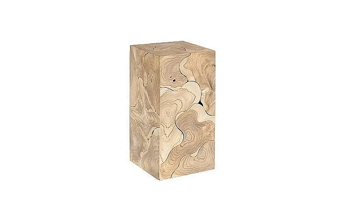 Phillips Collection Teak Slice Square Pedestal Small in Bleached ID116320