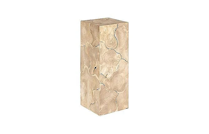 Phillips Collection Teak Slice Square Pedestal Medium in Bleached ID116321