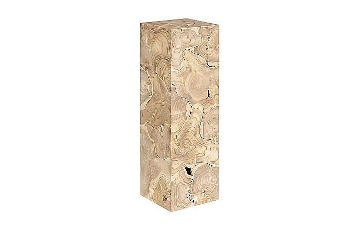 Phillips Collection Teak Slice Square Pedestal Large in Bleached ID116322