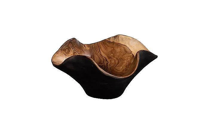 Phillips Collection Teak Wood Bowl in Natural and Black ID117506