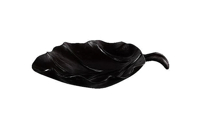 Phillips Collection Teak Wood Leaf Bowl in Black ID117517