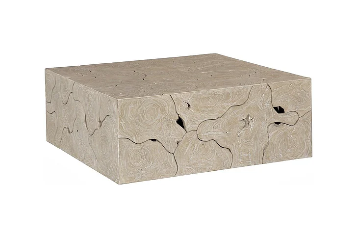 Phillips Collection Teak Slice Coffee Table, Square, Oat Finish ID119790