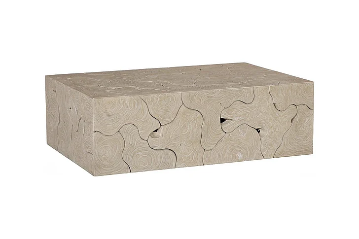 Phillips Collection Teak Slice Coffee Table, Rectangle, Oat Finish ID119791