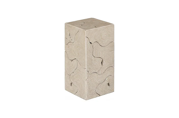 Phillips Collection Teak Slice Pedestal, Square, Oat Finish, SM ID119792