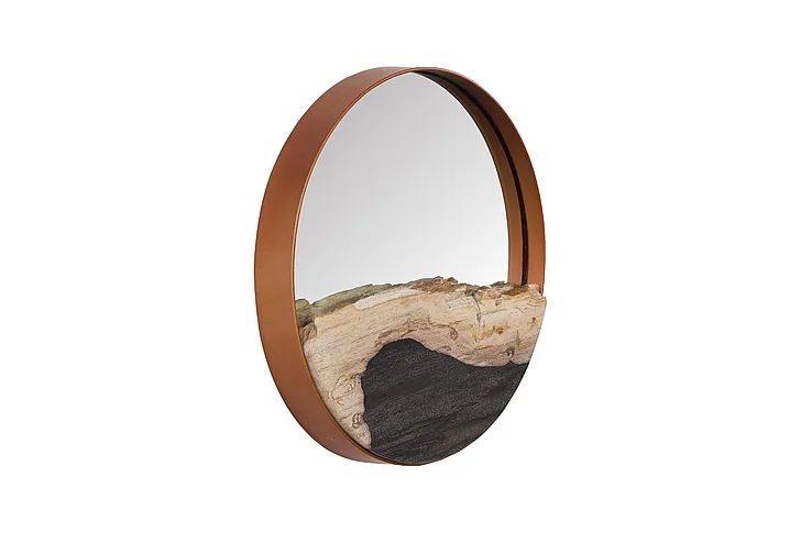 Phillips Collection Petrified Slice Mirror, Copper Frame, Small ID120013