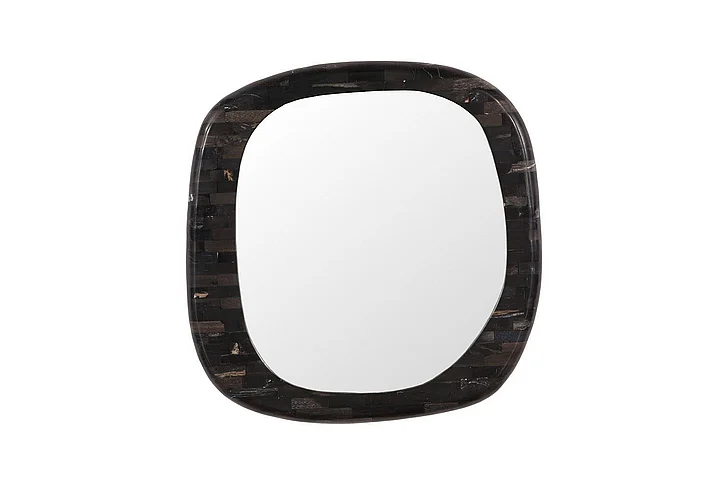 Phillips Collection Morphic Petrified Mirror, Rounded, Black Frame ID120015
