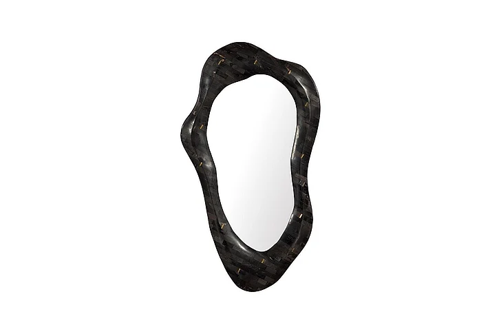 Phillips Collection Morphic Petrified Mirror, Wave, Black Frame ID120016