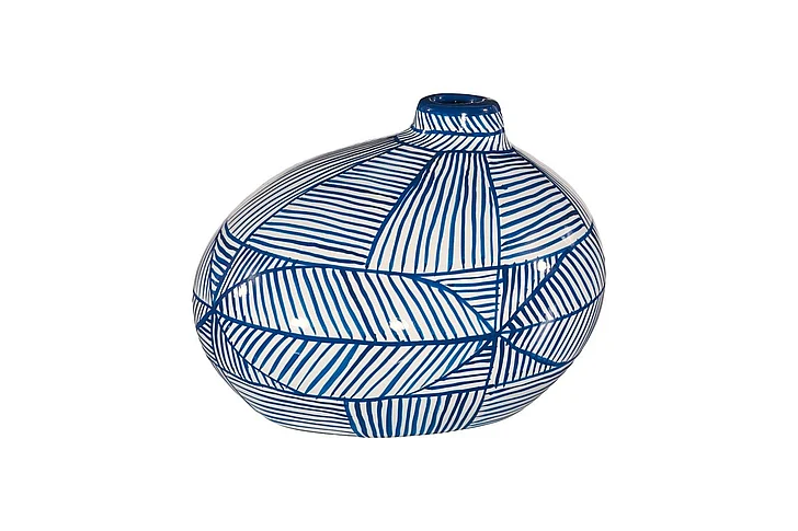 Phillips Collection Indigo Mosaic Vase, Wide ID120034
