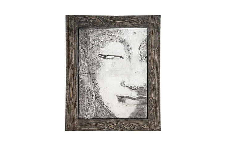 Phillips Collection Antique Concrete Buddha Relief Wall Art in White ID63207