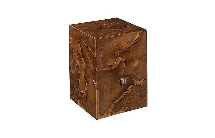 Phillips Collection Teak Slice Square Stool in Natural ID65137