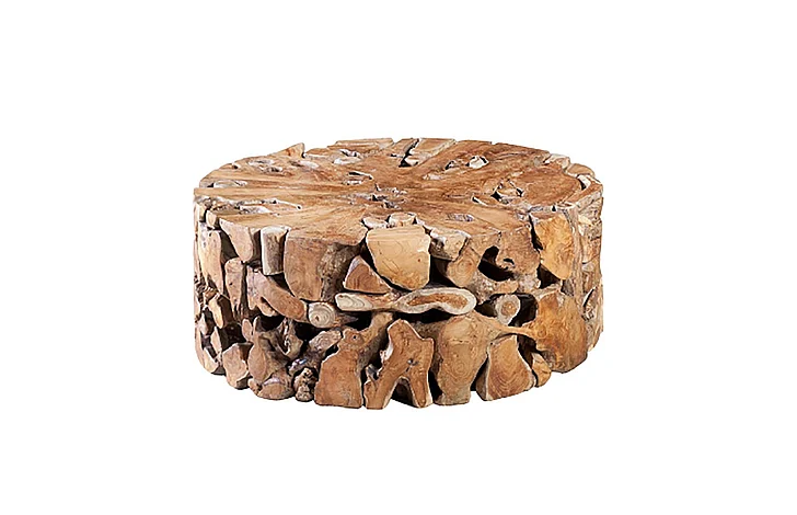 Phillips Teak Slice Round Coffee Table in Natural ID65143