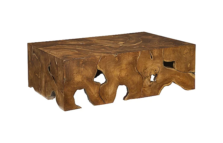 Phillips Teak Slice Rectangular Coffee Table in Natural ID65144