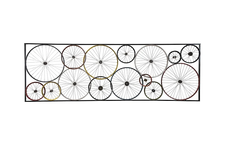 Phillips Collection Assorted Bicycle Wheel Wall Art in Natural ID66019
