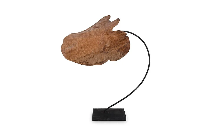 Phillips Collection Large Carved Leaf Sculpture in Natural/Black ID75186