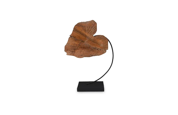 Phillips Collection Small Carved Leaf Sculpture in Natural/Black ID75187