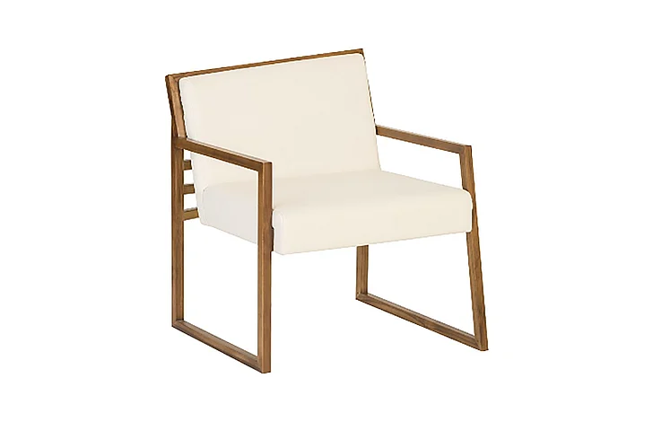 Phillips Ladder Slant Left Arm Chair in White/Brown ID94276