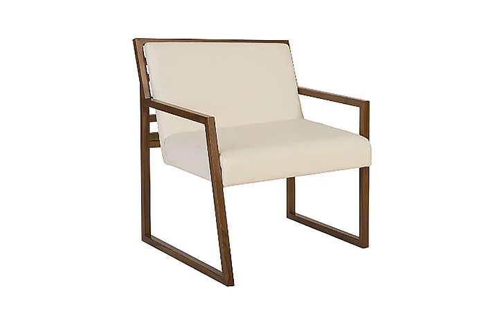 Phillips Ladder Slant Right Arm Chair in White/Brown ID94277
