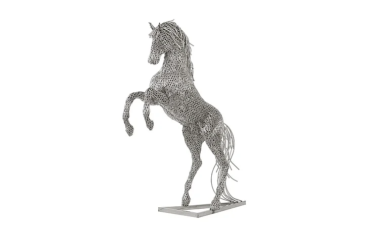 Phillips Collection Rearing Horse Pipe Sculpture in Silver ID96059