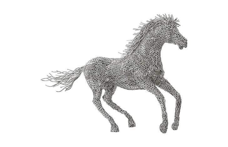 Phillips Collection Galloping Horse Pipe Sculpture in Silver ID96060