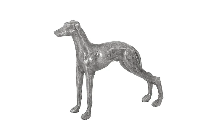 Phillips Collection Posing Dog Sculpture in Black/Silver ID96063