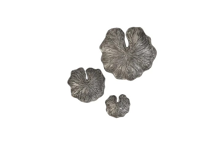 Phillips Collection Lotus Leaf Wall Tile Set in Silver/Black ID96066
