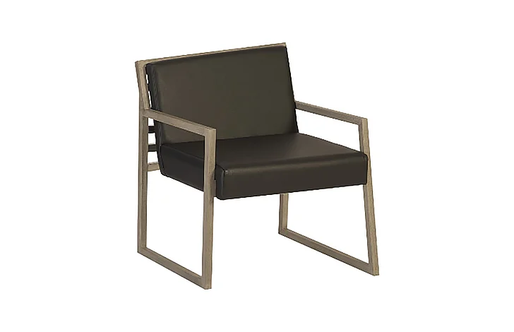 Phillips Ladder Slant Left Arm Chair in Gray/Silver ID96176