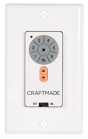 Craftmade IDC2 6-Speed Wall Control, Up-light, Down-light and Reverse functions IDC2-WALL