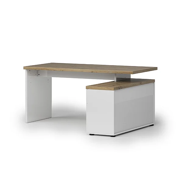 Fabelli Desk With File Return in White High Gloss XP_PKIDEST1C-BIR