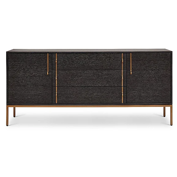Urbia IE Series Holly Buffet - Charcoal - Brass Base IE-HO-BUF-CHAR
