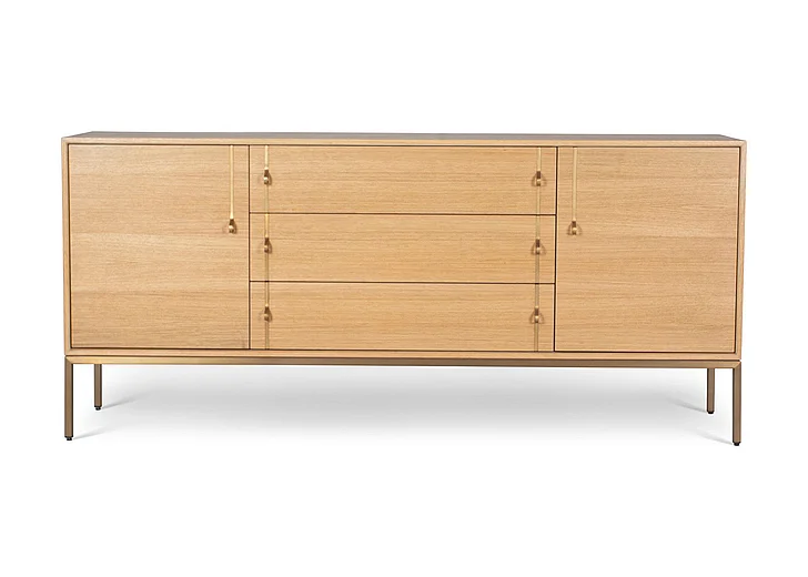 Urbia IE Series Holly - Buffet - White Oak Frame - Brass Legs IE-HO-BUF-WTO03 CLOSEOUT
