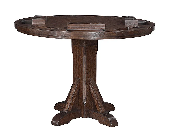 ECI Gettysburg Complete Adjustable Game Table Top With Flip Over Chip Holders in Dark Distressed 1475-05-NGTT/NGTB